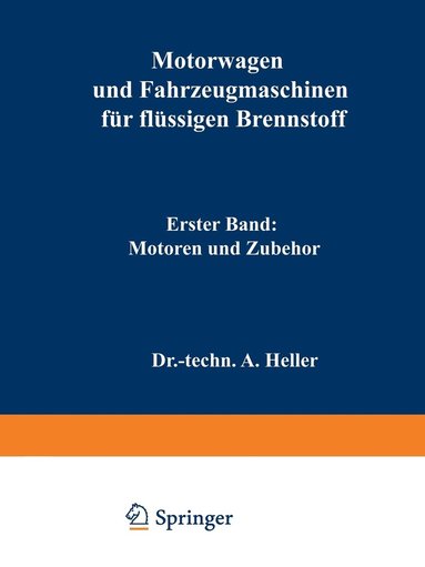 bokomslag Motorwagen und Fahrzeugmaschinen für flüssigen Brennstoff