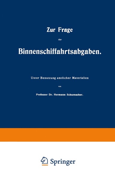 bokomslag Zur Frage der Binnenschiffahrtsabgaben