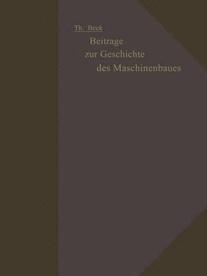 bokomslag Beitrge zur Geschichte des Maschinenbaues