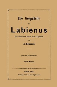 bokomslag Die Gespräche des Labienus: die historische Kritik unter Augustus