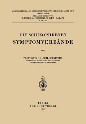 bokomslag Die Schizophrenen Symptomverbände