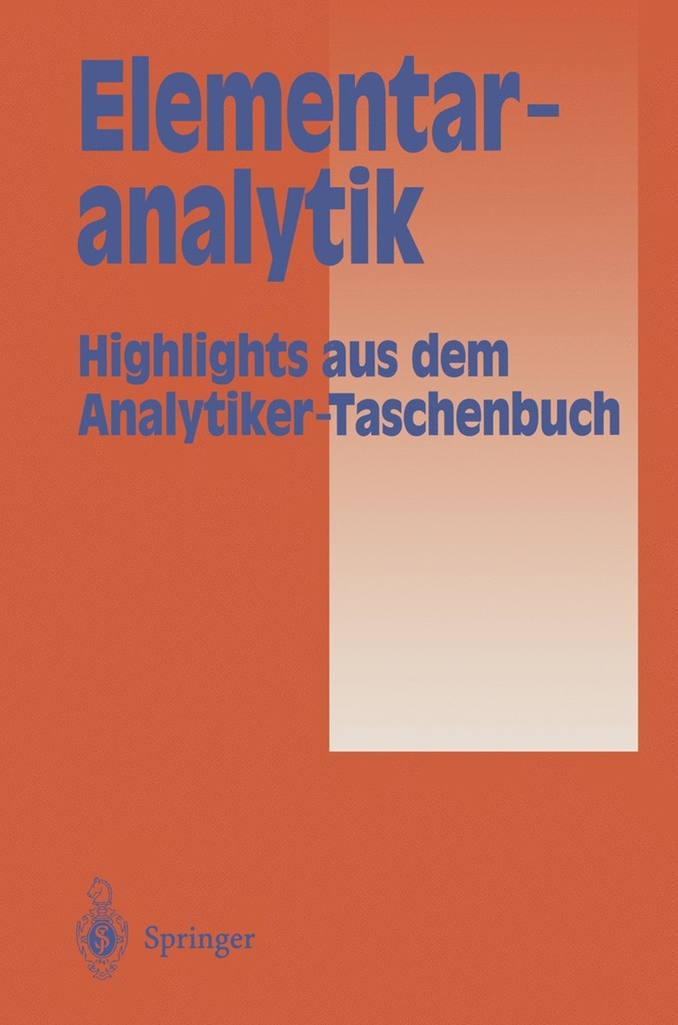Helmut Günzler - Elementaranalytik, Häftad