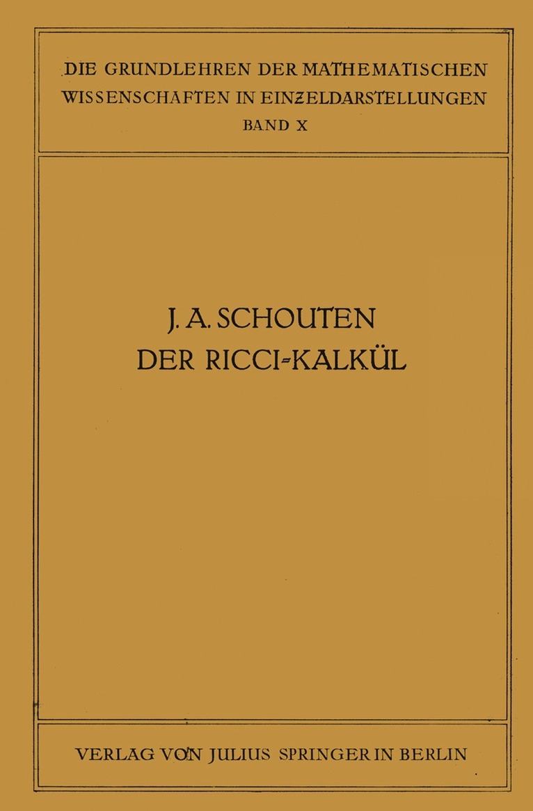 Der Ricci-Kalkl 1