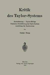 bokomslag Kritik des Taylor-Systems