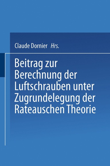 bokomslag Beitrag zur Berechnung der Luftschrauben