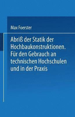 bokomslag Abriß der Statik der Hochbaukonstruktionen