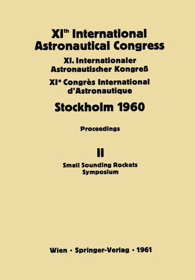 bokomslag XIth International Astronautical Congress Stockholm 1960