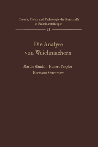 bokomslag Die Analyse von Weichmachern