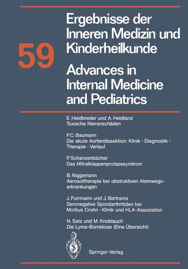 E. Heidbreder, A. Heidland - Advances in Internal Medicine and Pediatrics / Ergebnisse der Inneren Medizin und Kinderheilkunde, Häftad