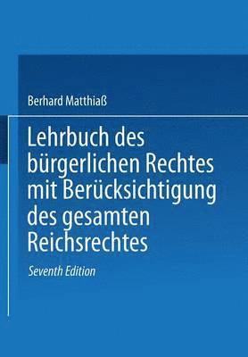 bokomslag Lehrbuch des Brgerlichen Rechtes