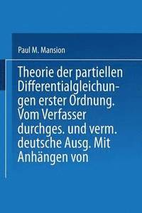 bokomslag Theorie der Partiellen Differentialgleichungen erster Ordnung