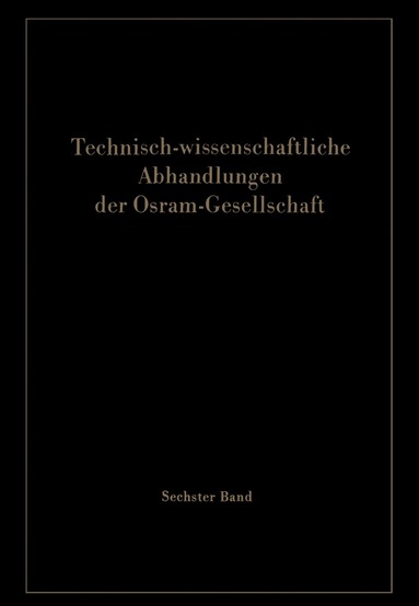 bokomslag Technisch-wissenschaftliche Abhandlungen der Osram-Gesellschaft