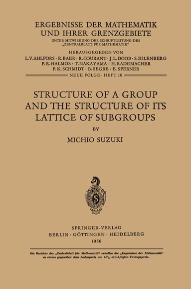 bokomslag Structure of a Group and the Structure of its Lattice of Subgroups