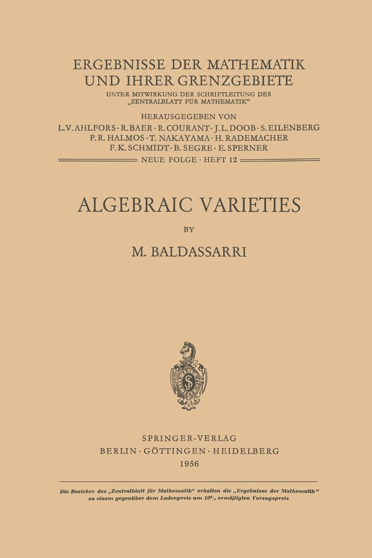 M. Baldassarri - Algebraic Varieties, Häftad