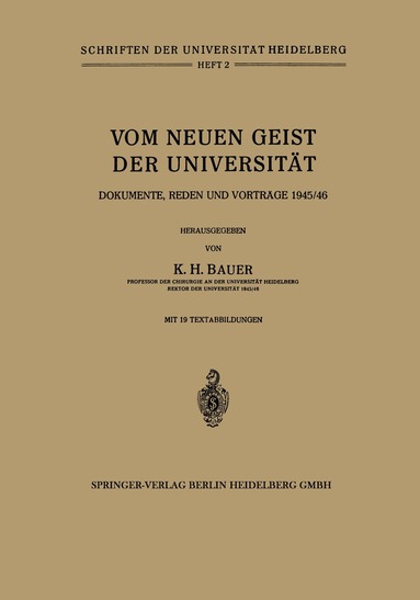 Karl Heinrich Bauer - Vom Neuen Geist der Universität, Häftad