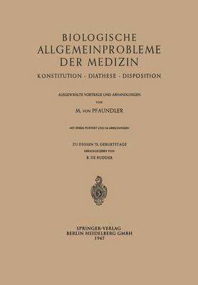 bokomslag Biologische Allgemeinprobleme der Medizin