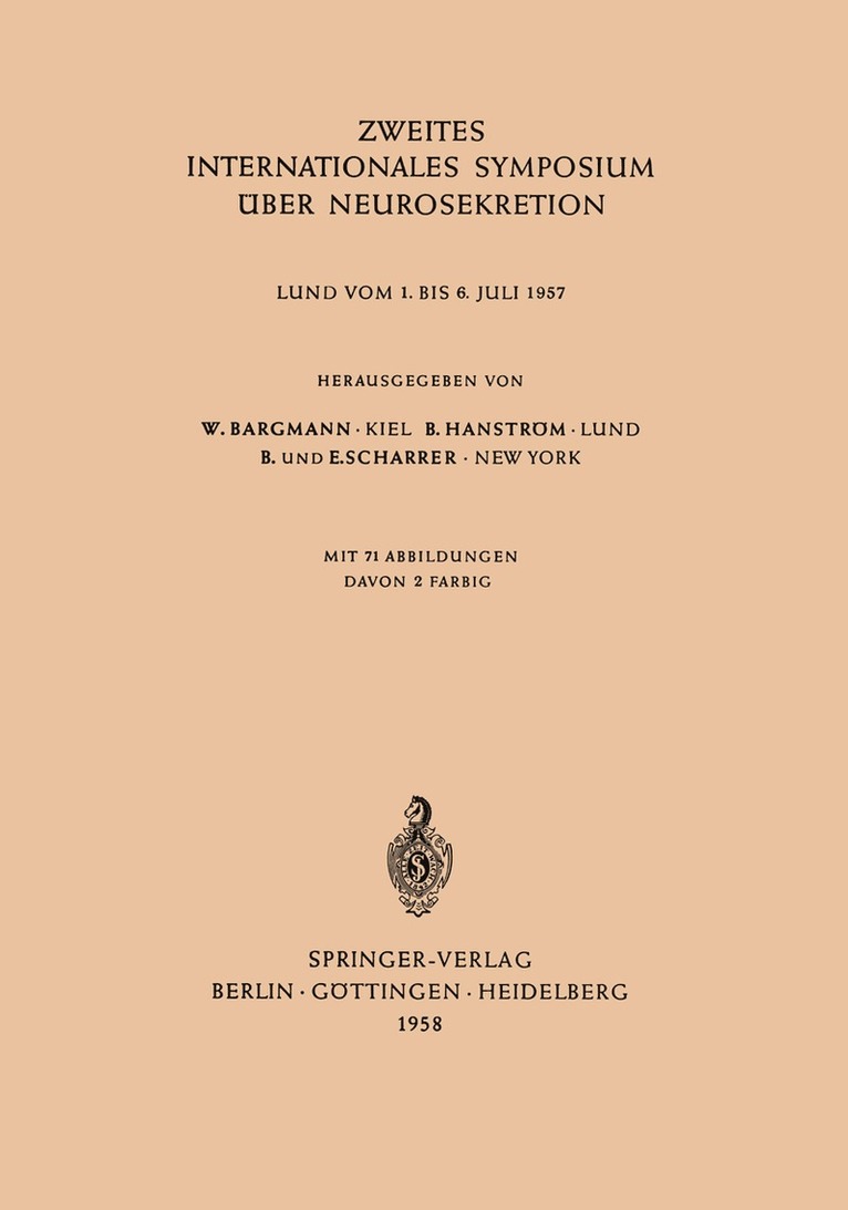 Zweites Internationales Symposium über Neurosekretion