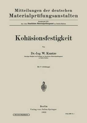 NA Kuntze, Na Kuntze - Kohäsionsfestigkeit, Häftad
