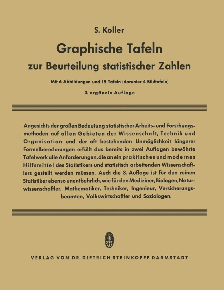 Graphische Tafeln zur Beurteilung statistischer Zahlen 1