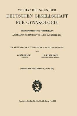 bokomslag Verhandlungen der Deutschen Gesellschaft fr Gynkologie