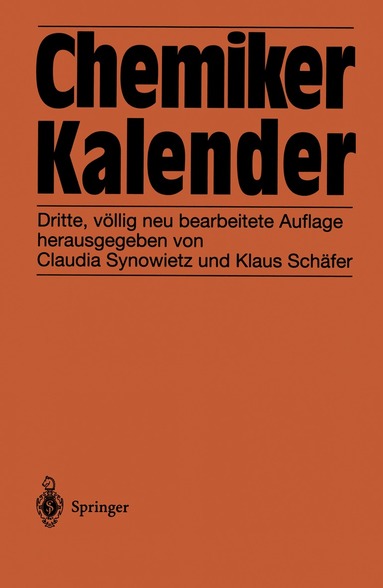 C. Synowietz, K. Schäfer - Chemiker-Kalender, Häftad