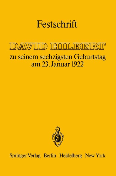 Otto Blumenthal, Richard Courant, Richard Hamel, Erich Hecke, Arthur Schoenflies - Festschrift, Häftad