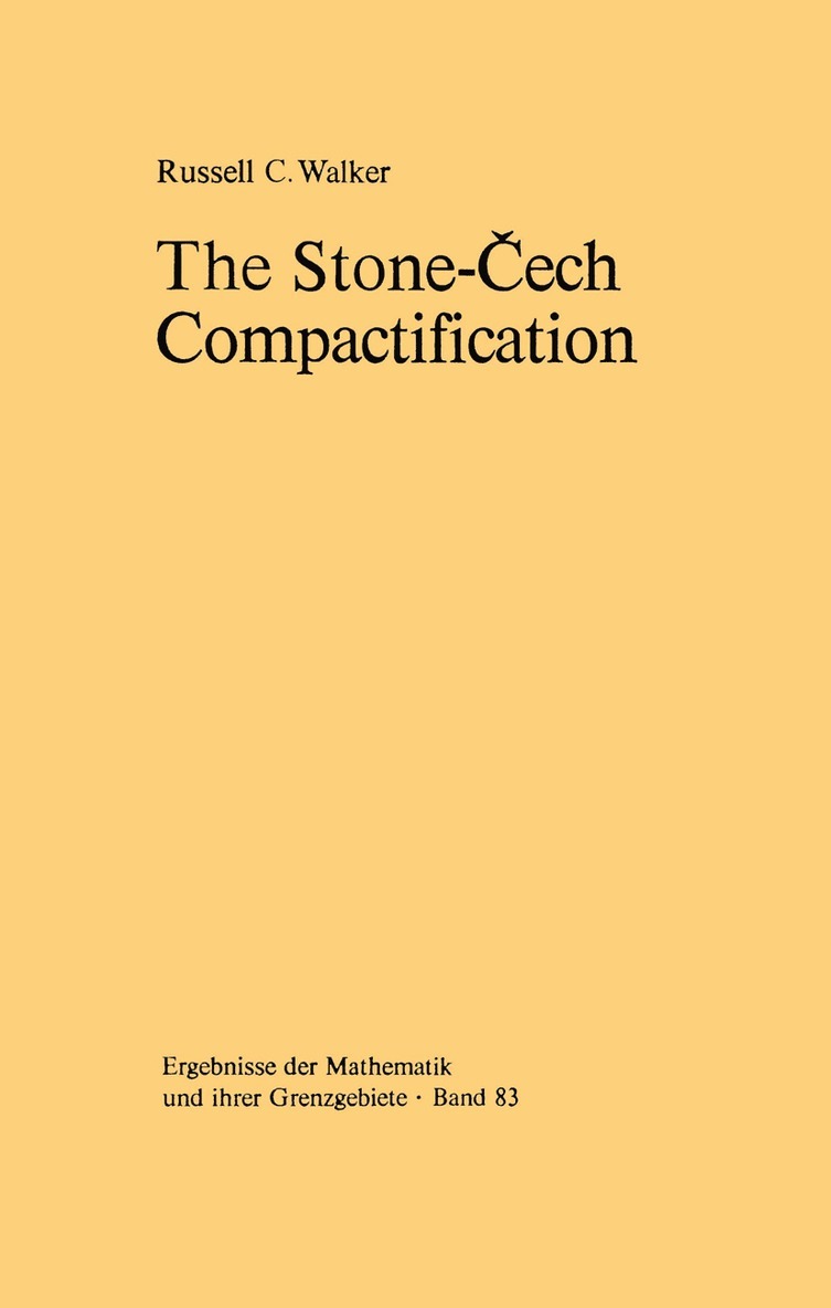 R.C. Walker, R. C. Walker - Stone-Čech Compactification, Häftad