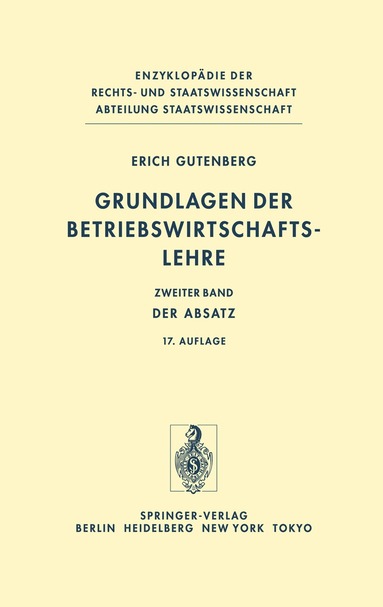 Erich Gutenberg - Grundlagen der Betriebswirtschaftslehre, Häftad