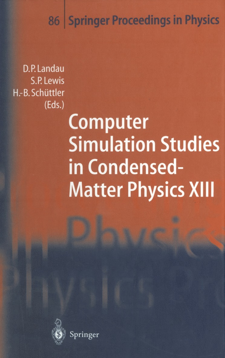 D.P. Landau, S.P. Lewis, H.-B. Schüttler, D. P. Landau, S. P. Lewis, H. -B. Schüttler - Computer Simulation Studies in Condensed-Matter Physics XIII, Häftad