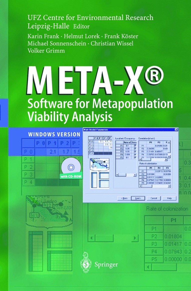 Karin Frank, Helmut Lorek, Frank Köster, Michael Sonnenschein, Christian Wissel, Volker Grimm, UFZ-Centre for Environmental Research Leipzig-Halle, Ufz-Centre for Environmental Research Le - META-X®-Software for Metapopulation Viability Analysis, Häftad