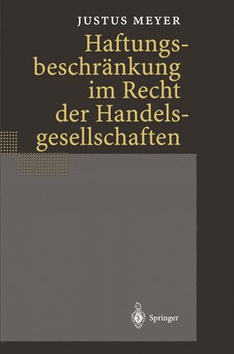 bokomslag Haftungsbeschrnkung im Recht der Handelsgesellschaften