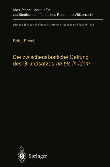 bokomslag Die zwischenstaatliche Geltung des Grundsatzes ne bis in idem