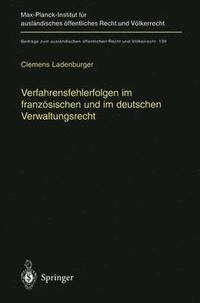 bokomslag Verfahrensfehlerfolgen im franzsischen und im deutschen Verwaltungsrecht