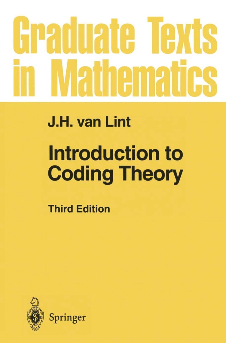 J.H. van Lint, J. H. Van Lint - Introduction to Coding Theory, Häftad