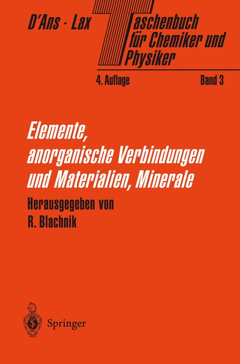 R. Blachnik - Taschenbuch für Chemiker und Physiker, Häftad