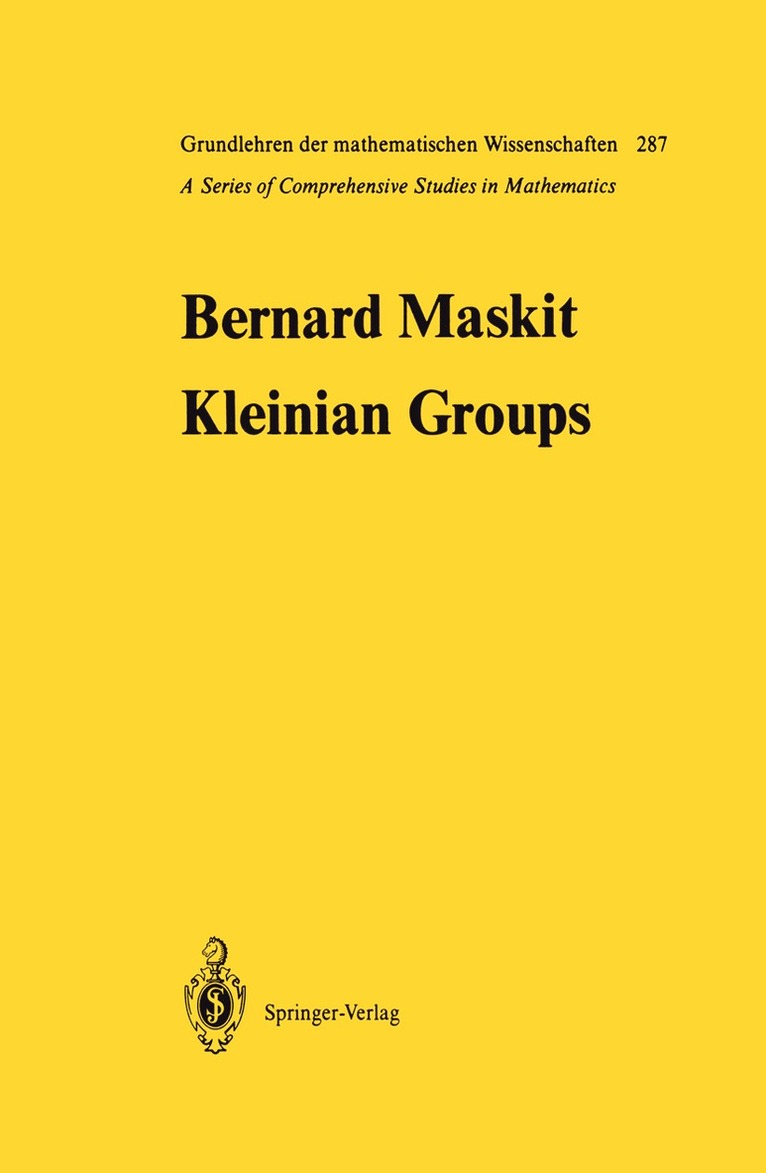Bernard Maskit - Kleinian Groups, Häftad