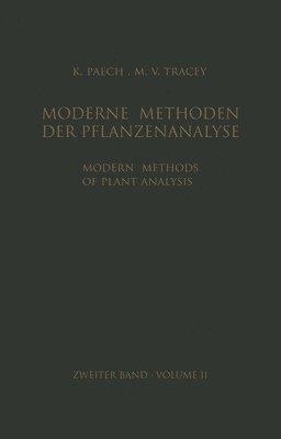 bokomslag Modern Methods of Plant Analysis / Moderne Methoden der Pflanzenanalyse