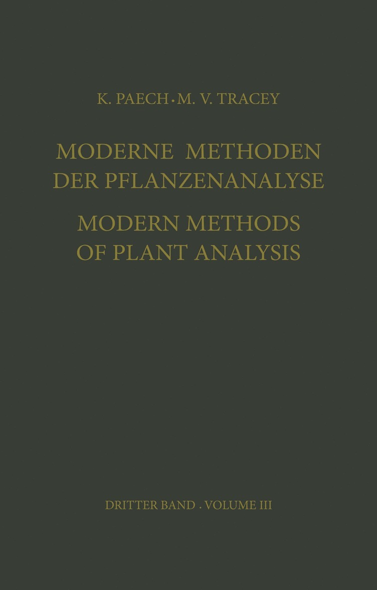 Moderne Methoden der Pflanzenanalyse / Modern Methods of Plant Analysis 1