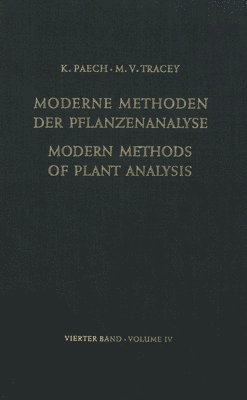 bokomslag Modern Methods of Plant Analysis / Moderne Methoden der Pflanzenanalyse