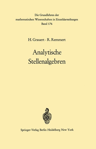 Hans Grauert, Reinhold Remmert - Analytische Stellenalgebren, Häftad