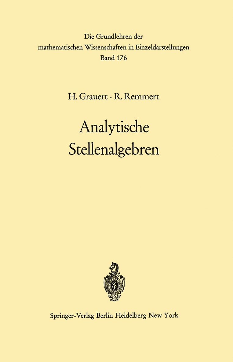 Hans Grauert, Reinhold Remmert - Analytische Stellenalgebren, Häftad