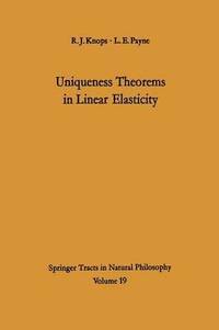 bokomslag Uniqueness Theorems in Linear Elasticity