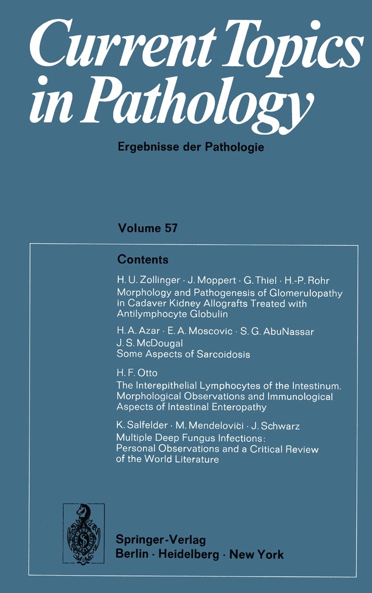 Ekkehard Grundmann, Werner H. Kirsten - Current Topics in Pathology / Ergebnisse der Pathologie, Häftad