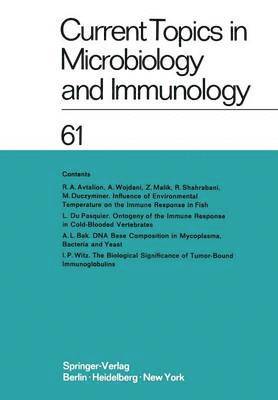 bokomslag Current Topics in Microbiology and Immunology / Ergebnisse der Mikrobiologie und Immunittsforschung