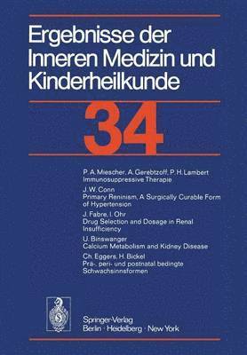 Ergebnisse der Inneren Medizin und Kinderheilkunde 1