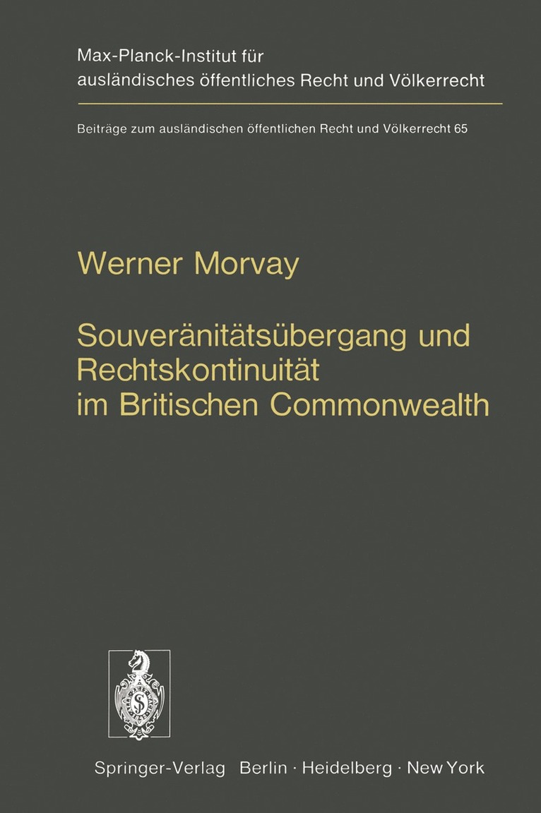 Souvernittsbergang und Rechtskontinuitt im Britischen Commonwealth 1