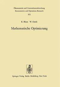 bokomslag Mathematische Optimierung