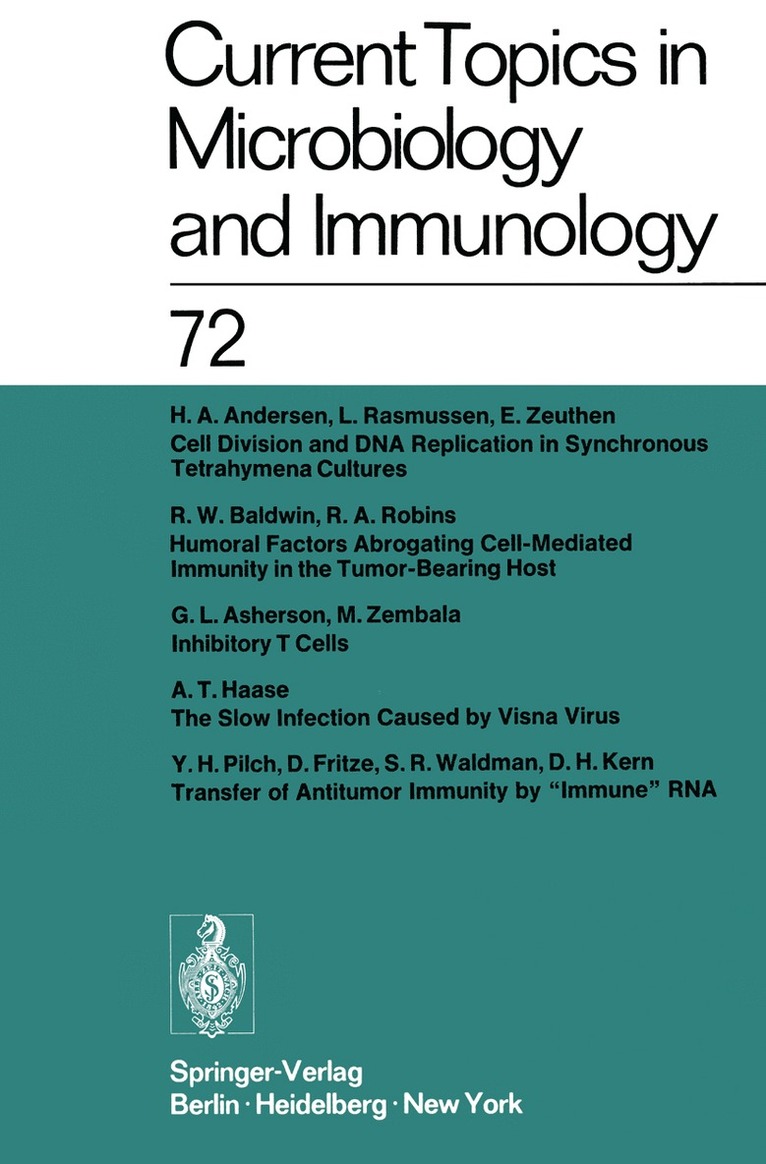 Current Topics in Microbiology and Immunology / Ergebnisse der Mikrobiologie und Immunittsforschung 1