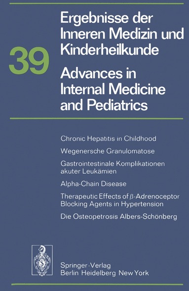 bokomslag Ergebnisse der Inneren Medizin und Kinderheilkunde/Advances in Internal Medicine and Pediatrics