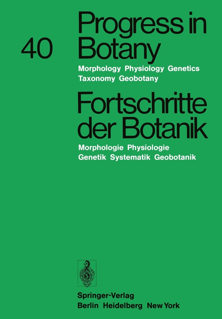 Heinz Ellenberg, Karl Esser, Hermann Merxmüller, Eberhard Schnepf, Hubert Ziegler - Progress in Botany/Fortschritte der Botanik, Häftad